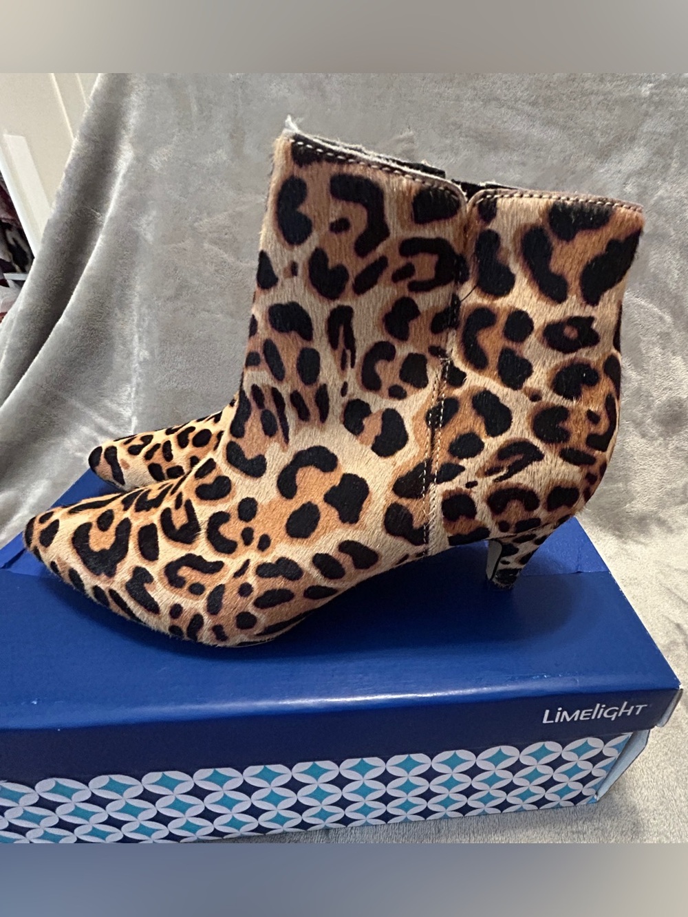 Leopard Print Ankle Boots by Limelight in Leather - style name Moira
